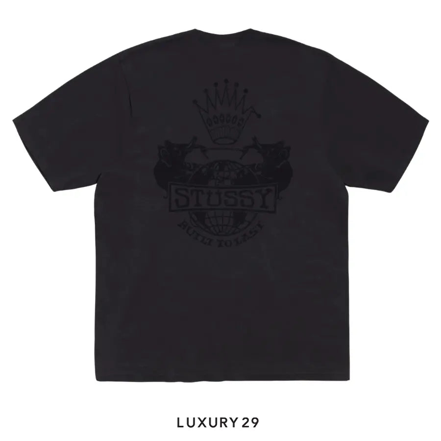Stussy BUILT TO LAST TEE PIGMENT DYED FADED BLACK