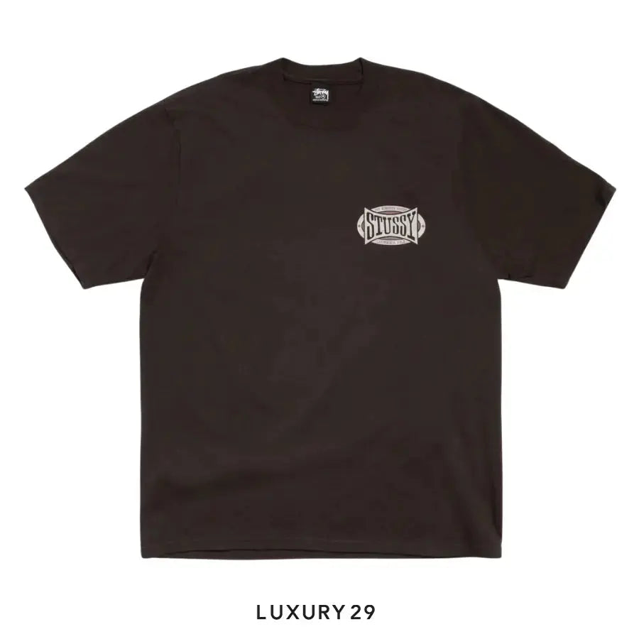 Stussy CHAMPION OVAL TEE PIGMENT DYED BLACK