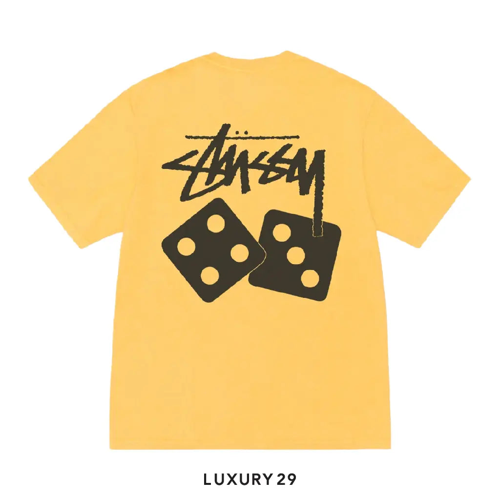 Stussy DICE TEE PIGMENT DYED Yellow STUSSY