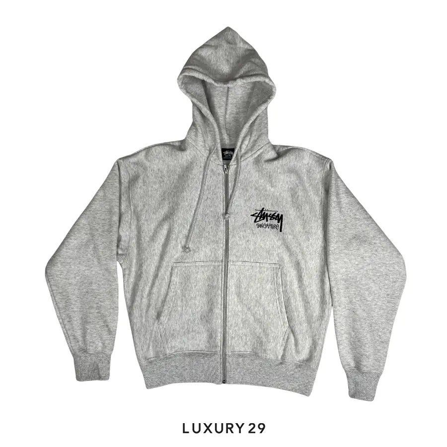 Stussy Singapore Zip Hoodie Ash Heather STUSSY