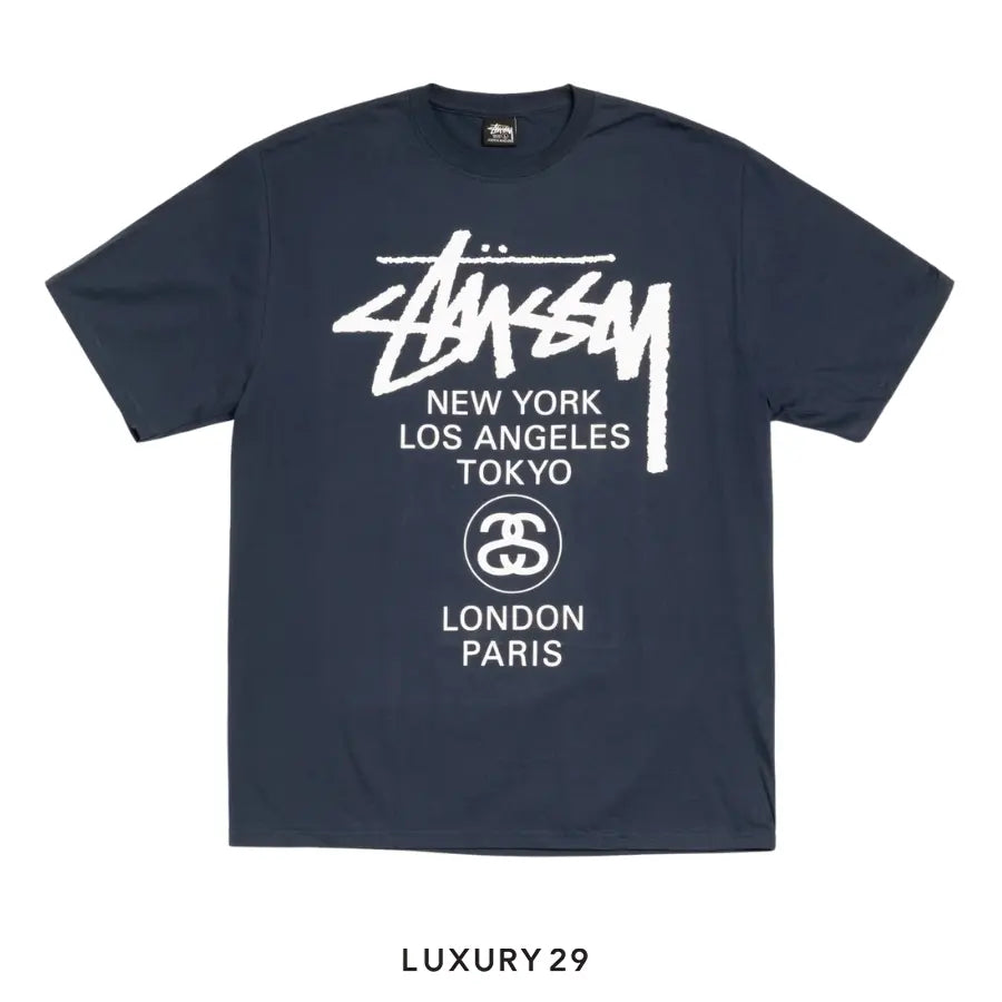 Stussy WORLD TOUR TEE NAVY