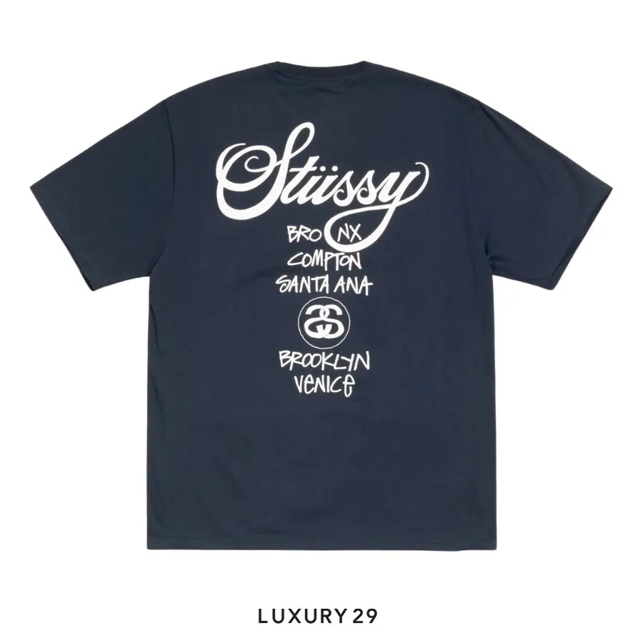 Stussy WORLD TOUR TEE NAVY