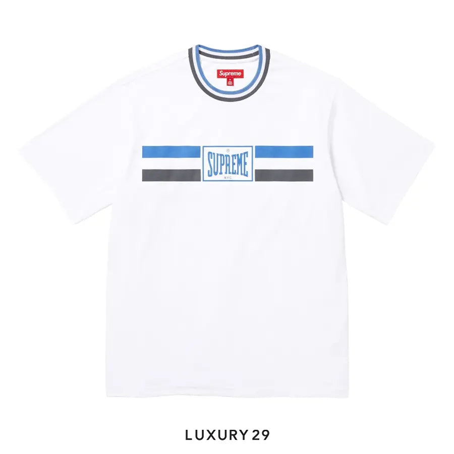 Supreme Warm Up Stripe S/S Top White SUPREME