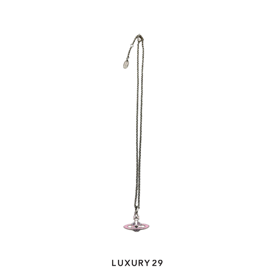 VIVIENNE WESTWOOD Neil Mini Bas Relife Pendant Platinum / Violet Crystal Brass VIVIENNE WESTWOOD