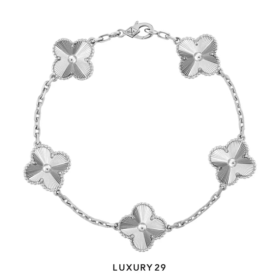 Van Cleef & Arpels Vintage Alhambra Bracelet, 5 motifs 18K white gold VAN CLEEF & ARPELS