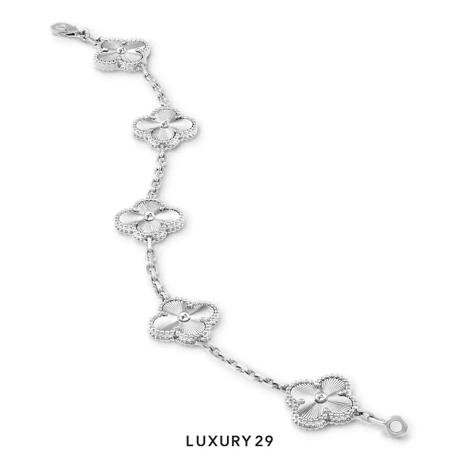 Van Cleef & Arpels Vintage Alhambra Bracelet, 5 motifs 18K white gold VAN CLEEF & ARPELS