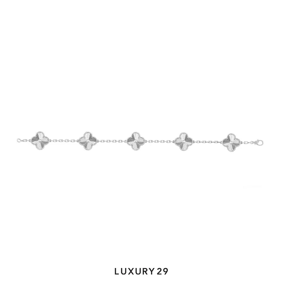 Van Cleef & Arpels Vintage Alhambra Bracelet, 5 motifs 18K white gold VAN CLEEF & ARPELS