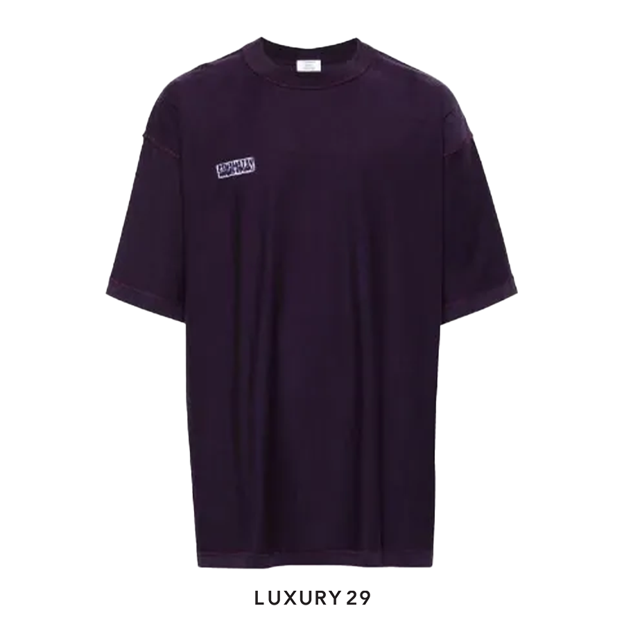 Vetements Inside Out Embroidered Logo T-Shirt Purple VETEMENTS