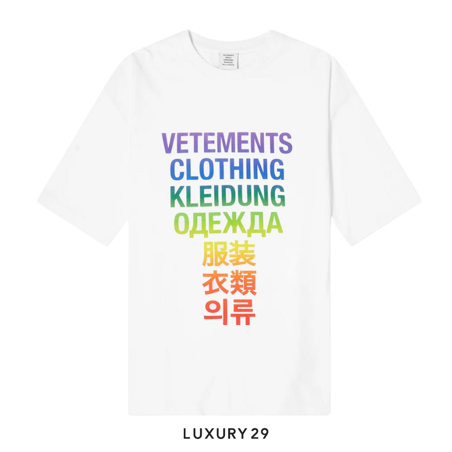 Vetements Translation T-shirt White & Rainbow VETEMENTS