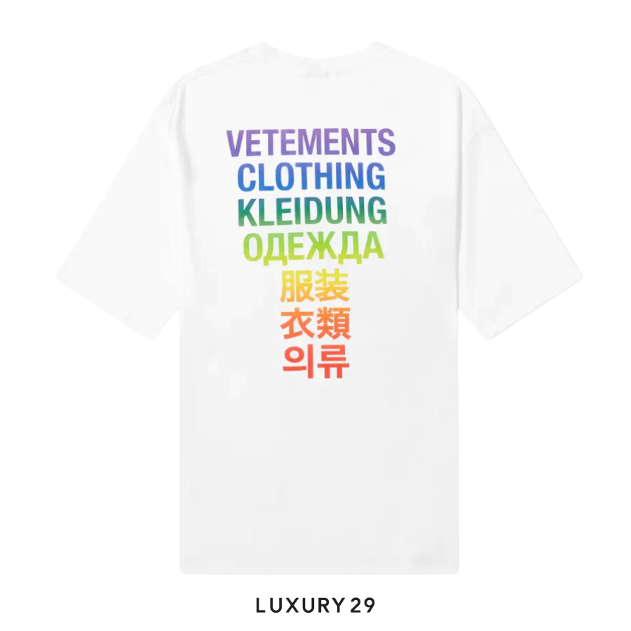 Vetements Translation T-shirt White & Rainbow VETEMENTS