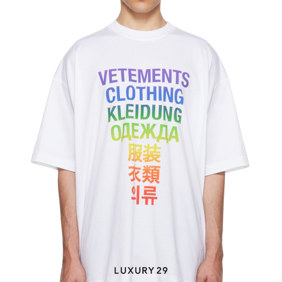 Vetements Translation T-shirt White & Rainbow VETEMENTS