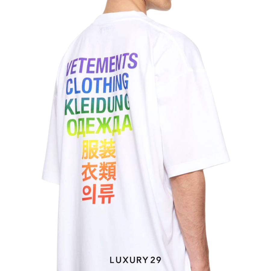 Vetements Translation T-shirt White & Rainbow VETEMENTS