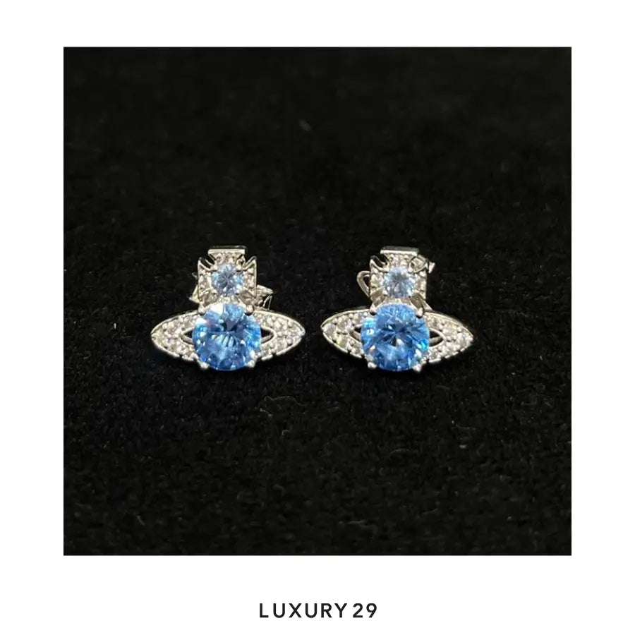 Vivienne Westwood Ismene Earrings Platinum/Blue White