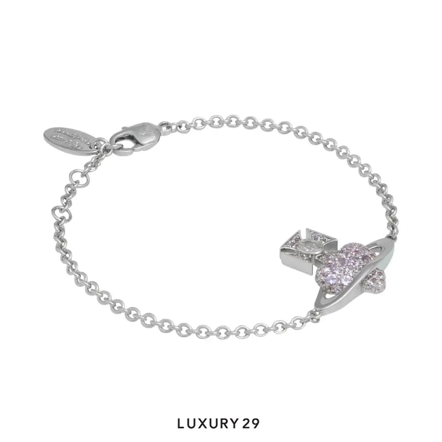 Vivienne Westwood Agatha Bracelet Platinum/Lilac White