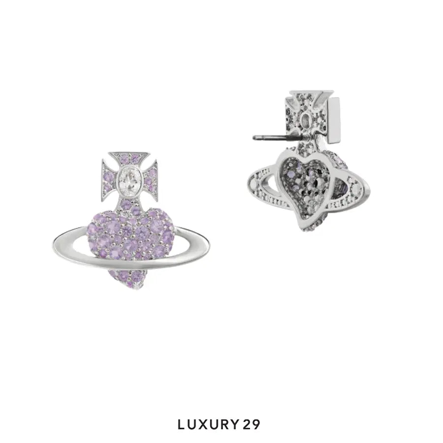 Vivienne Westwood Agnatha Earrings Silver/Lilac