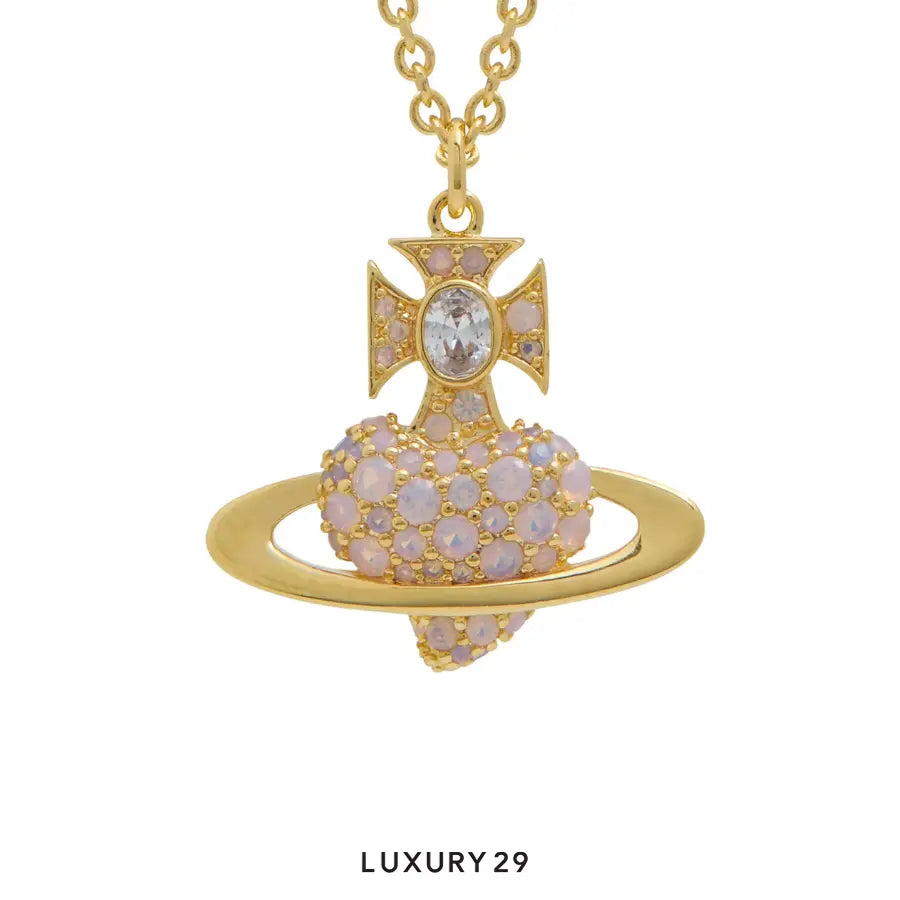 Vivienne Westwood Agnatha Relief Pendant Gold/Milky Pink