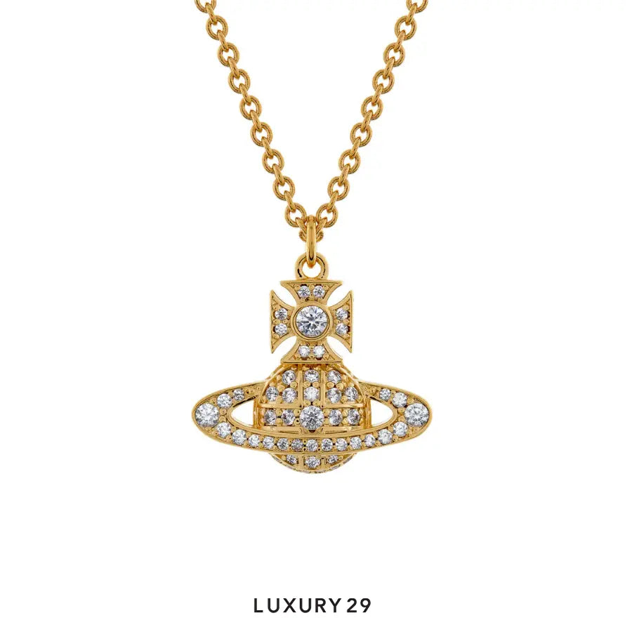 Vivienne Westwood Carmela Bas Relief Pendant Gold/White CZ