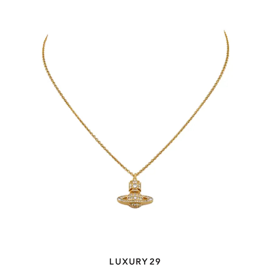 Vivienne Westwood Carmela Bas Relief Pendant Gold/White CZ