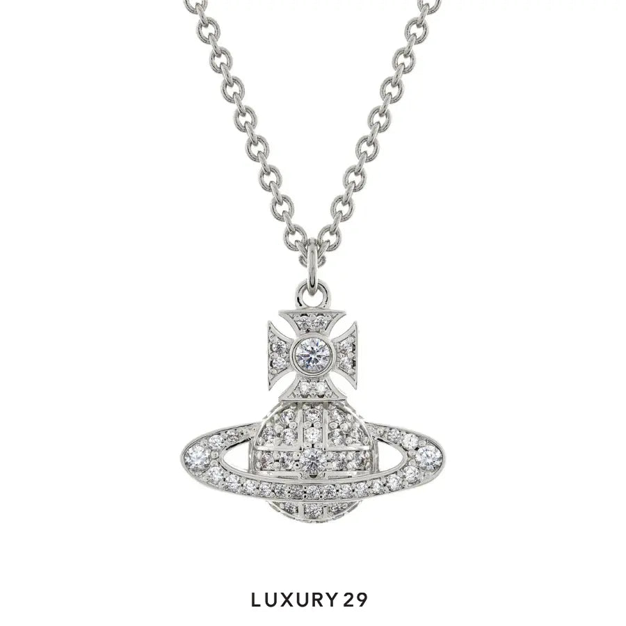 Vivienne Westwood Carmela Bas Relief Pendant Platinum/White CZ VIVIENNE WESTWOOD Luxury29