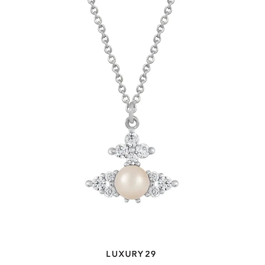 Vivienne Westwood Feodora Pendant Platinum/White CZ