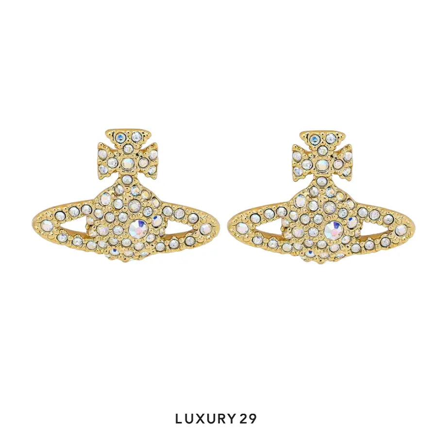 Vivienne Westwood Grace Bas Relief Stud Earrings Gold