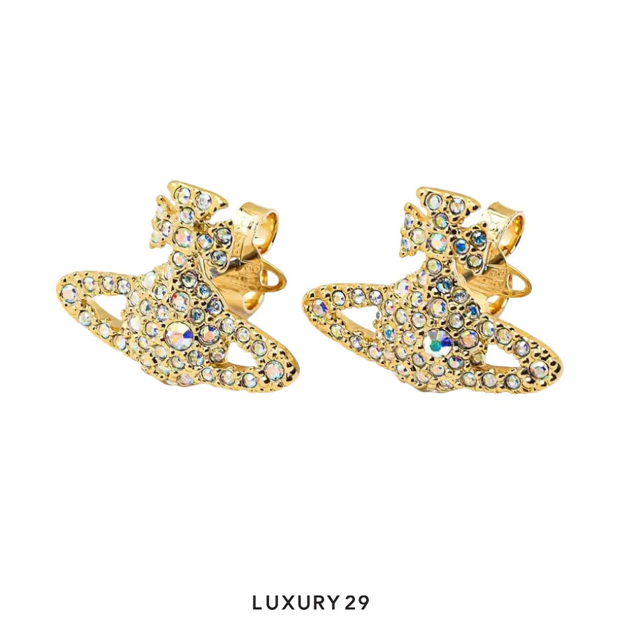 Vivienne Westwood Grace Bas Relief Stud Earrings Gold