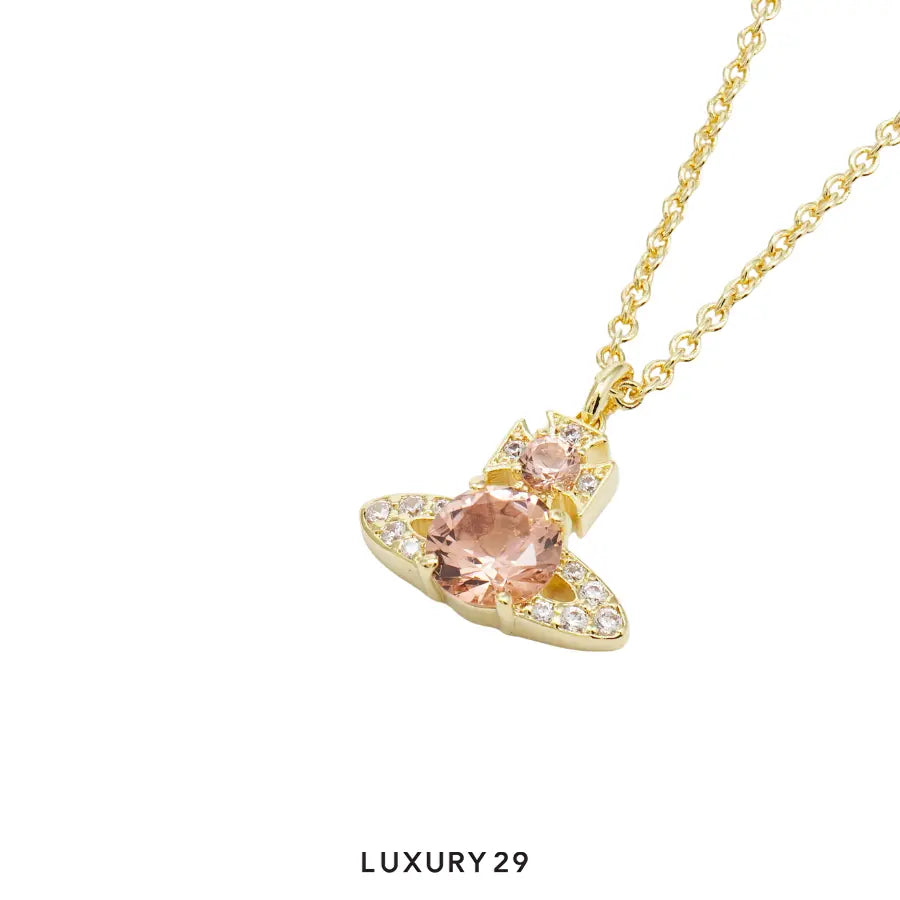 Vivienne Westwood Ismene Pendant Gold/Peach/White CZ