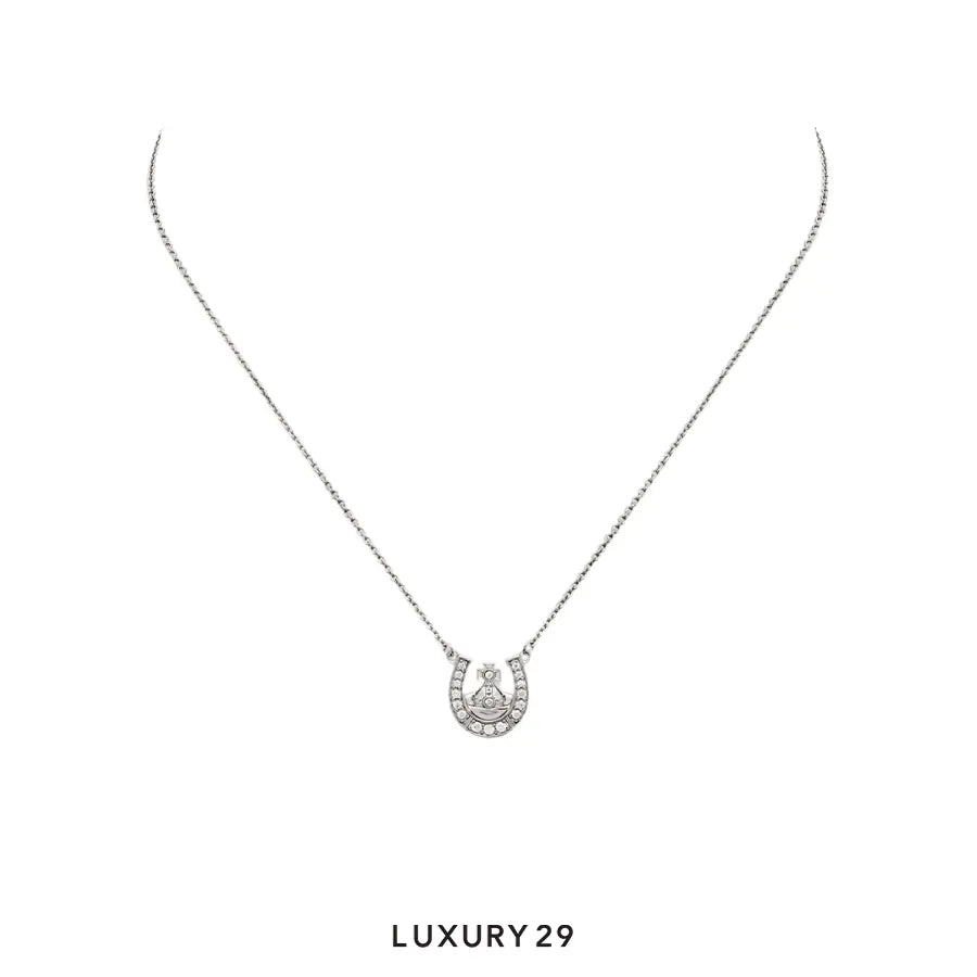 Vivienne Westwood Mare Pendant Necklace Platinum/White CZ