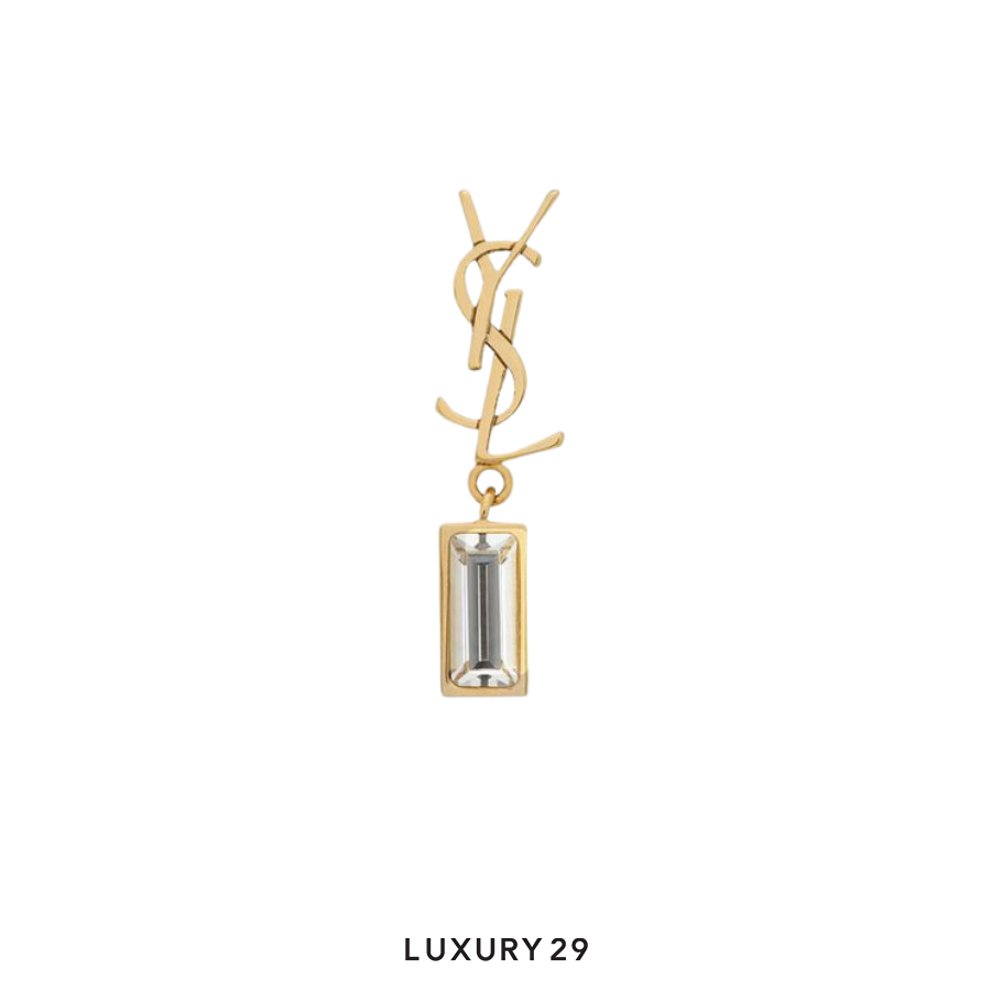 YSL Saint Laurent The Cassandre and a Baguette Rhinestone Pendant YSL