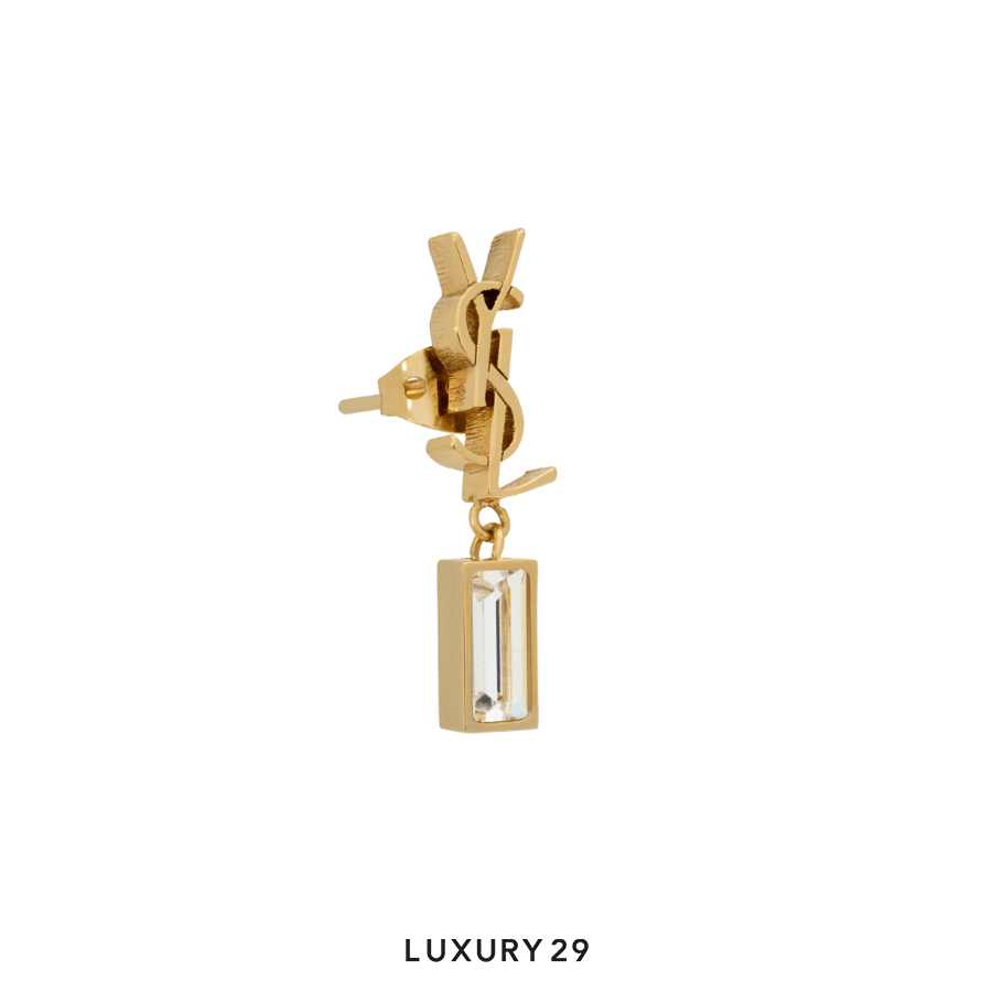 YSL Saint Laurent The Cassandre and a Baguette Rhinestone Pendant YSL