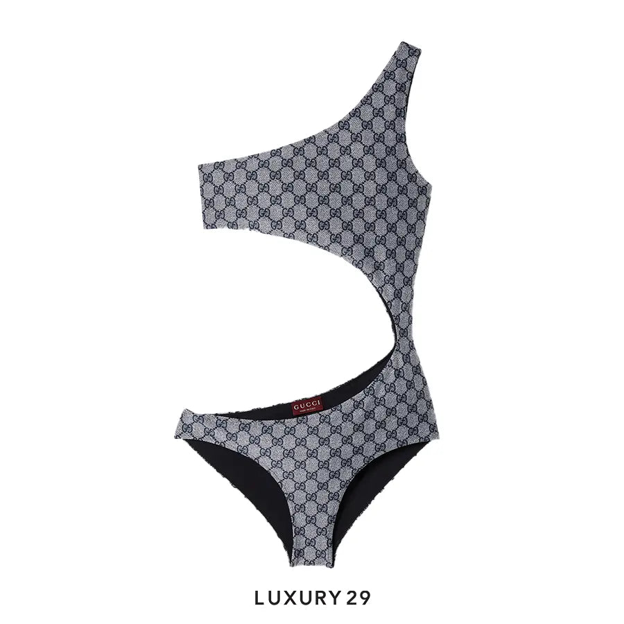 Gucci GG stretch jersey swimsuit blue and white