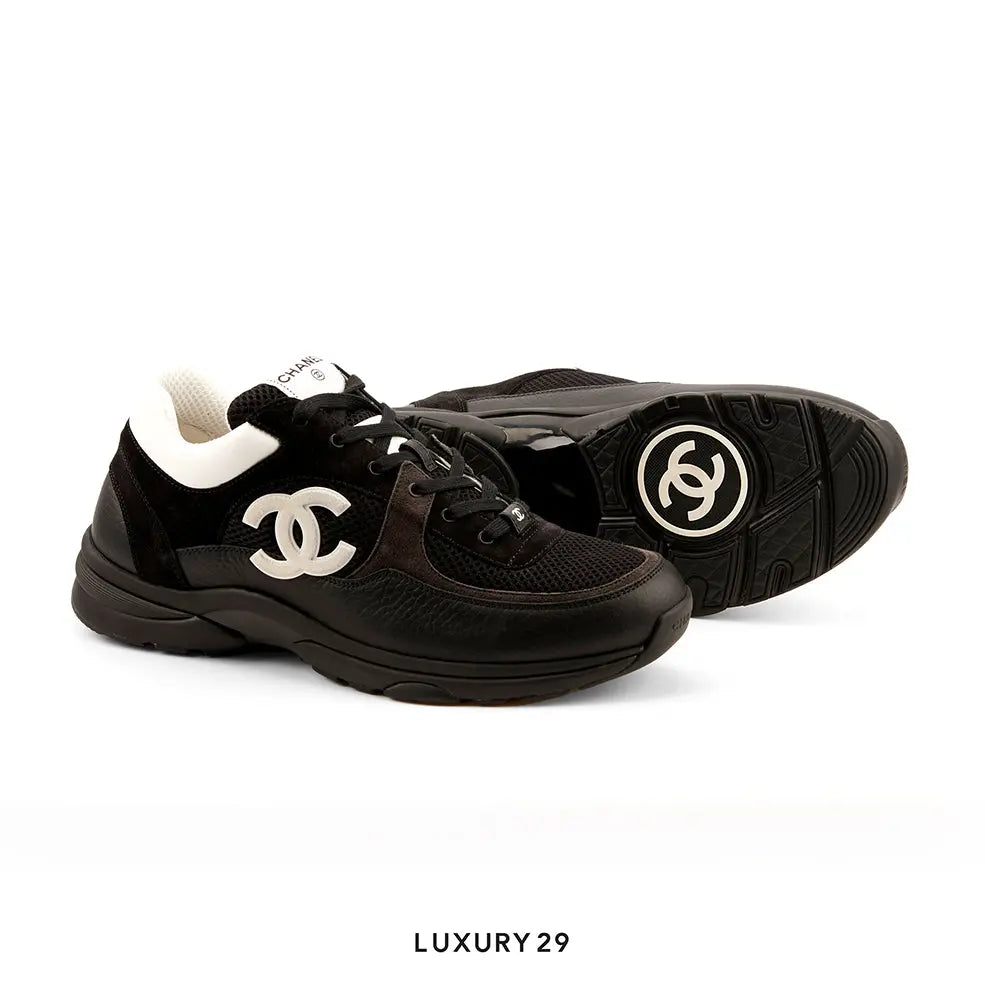 Chanel Low Top Trainer Black White (Women's)(W) CHANEL