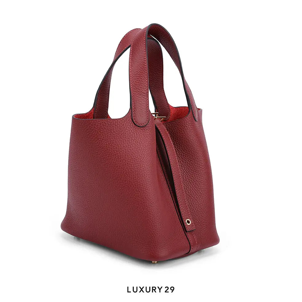 Hermes Picotin Lock 18 Rouge H Clemence Gold Hardware HERMES