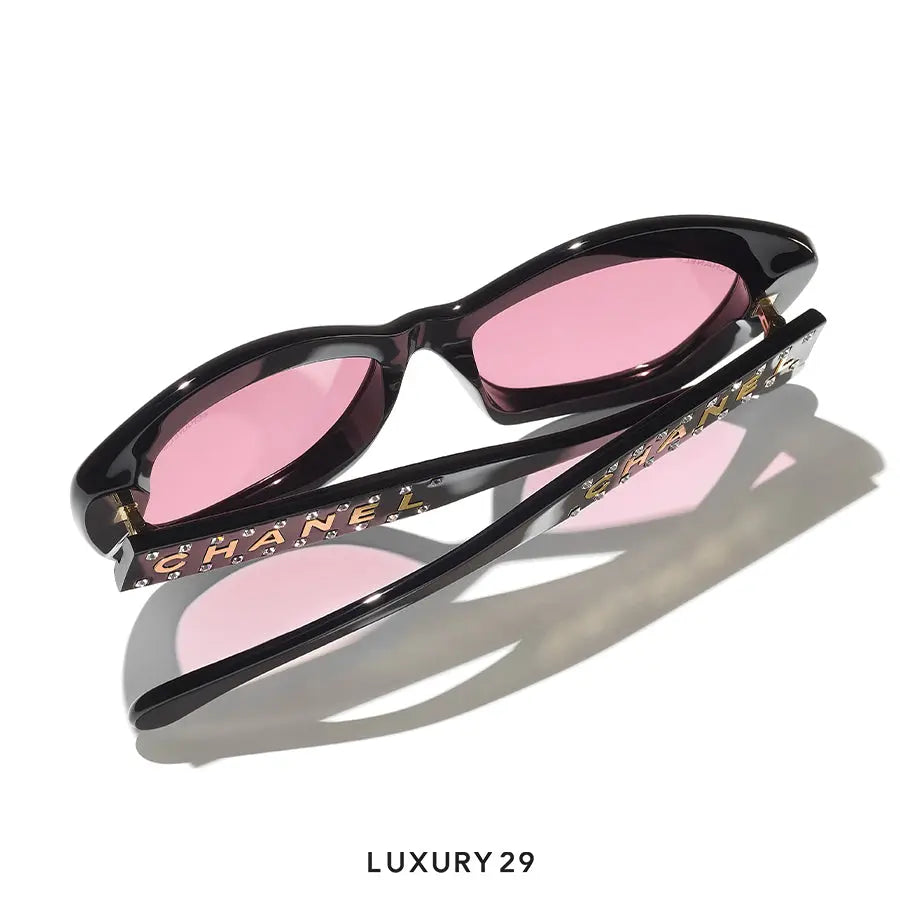 Chanel Square Cat eye sunglasses Pink Lenses CHANEL
